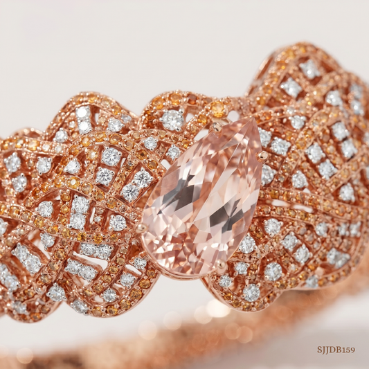 SJJDB159 | Ember Weave Diamond Contemporary Bangle