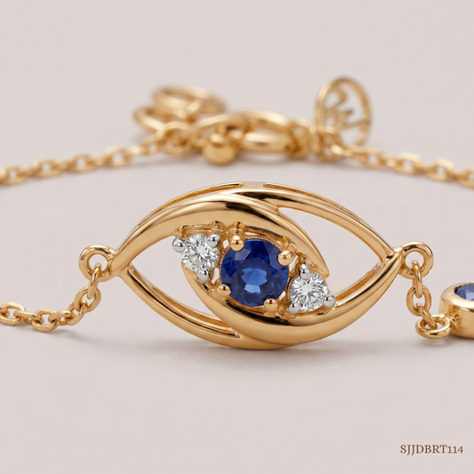SJJDBRT114 | Multi Charm Evil Eye Diamond Bracelet