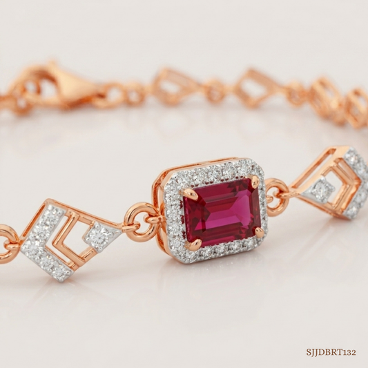 SJJDBRT132 | Crimson Frame Diamond Bracelet