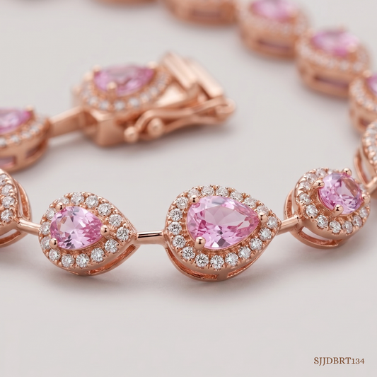 SJJDBRT134 | Rose Teardrop Diamond Bracelet