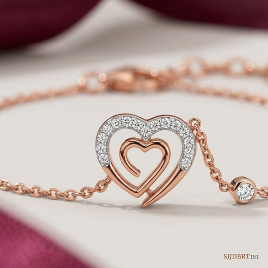 SJJDBRT151 | Entwined Heart Diamond Bracelet