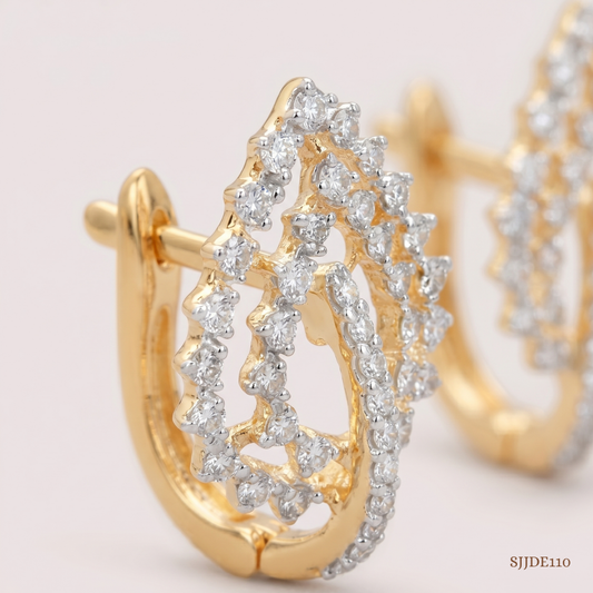 SJJDE110 | Cascade Diamond Hoop Earrings