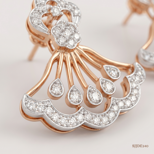 SJJDE140 | Celeste Flare Diamond Drop Earrings