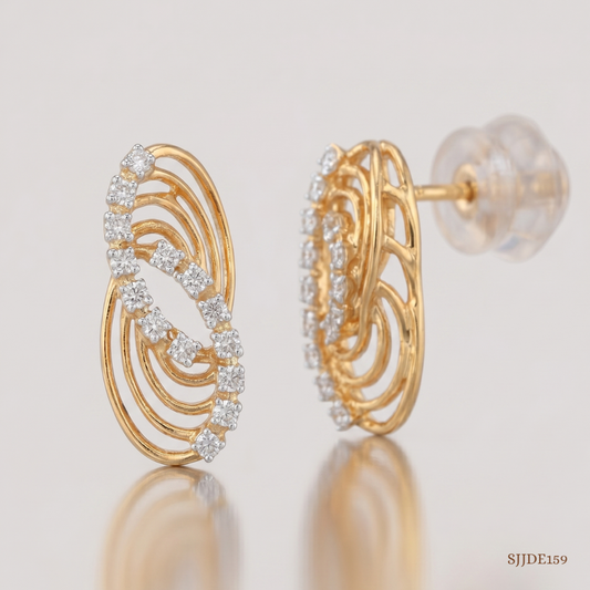 SJJDE159 | Infinite Wave Diamond Stud Earrings