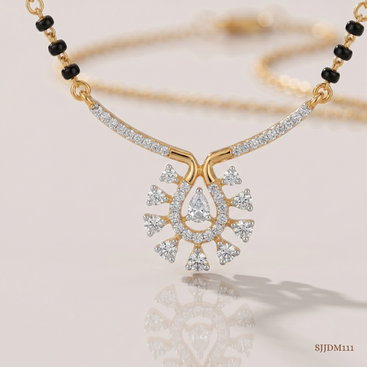 SJJDM111 | Dewdrop Grace Diamond Designer Mangalsutra