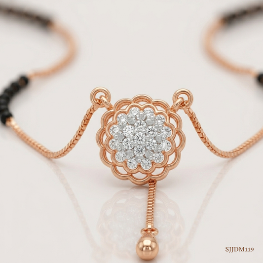 SJJDM119 | Pristine Floral Diamond Mangalsutra