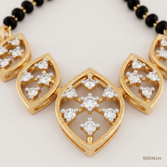 SJJDM129 | Enchanted Essence Diamond Designer Mangalsutra