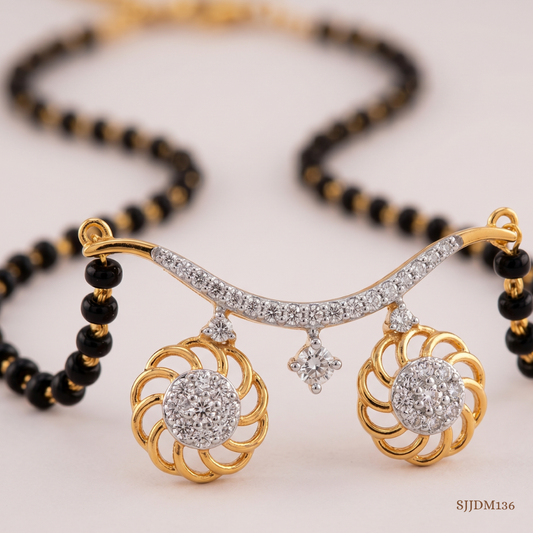 SJJDM136 | Floral Symphony Diamond Vati Mangalsutra