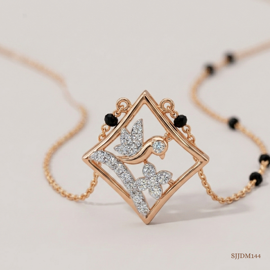 SJJDM144 | Sleek Geometry Diamond Modern Mangalsutra