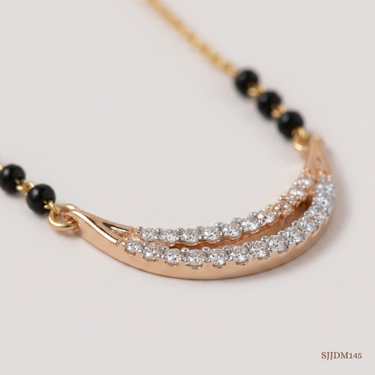SJJDM145 | Radiant Curve Diamond Elegant Mangalsutra
