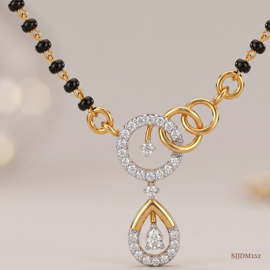 SJJDM152 | Charming Circlets Diamond Designer Mangalsutra