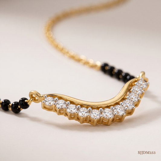 SJJDM153 | Elegant Wave Diamond Contemporary Mangalsutra