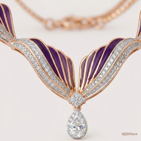 SJJDN104 | Wing Crest Diamond Designer Necklace