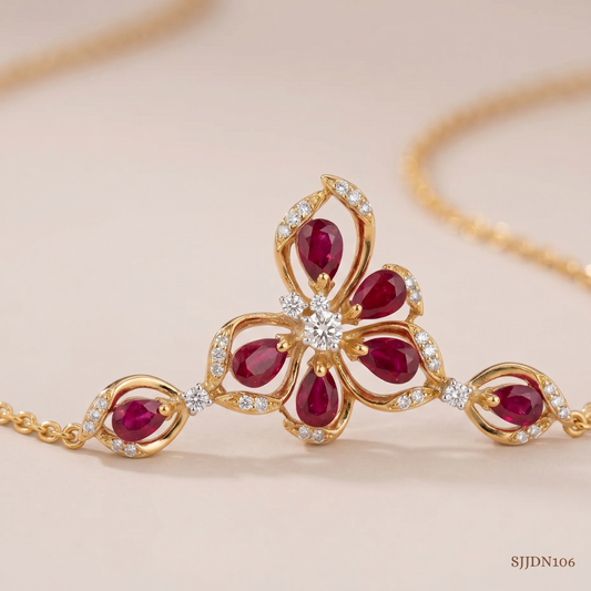 SJJDN106 | Blushing Twist Diamond Contemporary Necklace