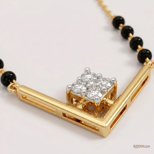 SJJDN129 | Elegant Edge Diamond Contemporary Necklace