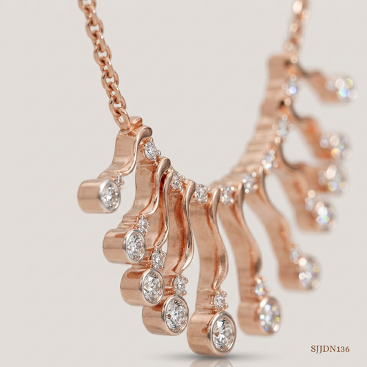 SJJDN136 | Shimmer Droplets Diamond Contemporary Necklace