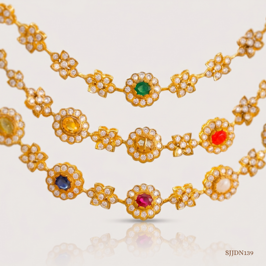 SJJDN139 | Navratna Symphony Diamond Luxury Necklace