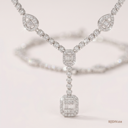 SJJDN158 | Cascading Diamond Designer Necklace