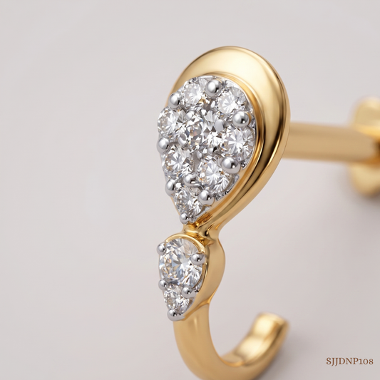 SJJDNP108 | Glimmer Curve Diamond Contemporary Nose Pin