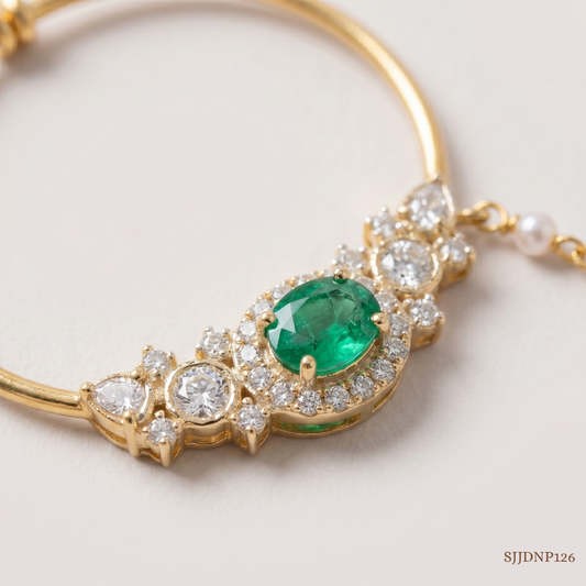 SJJDNP126 | Ethereal Halo Diamond Elegant Nose Pin