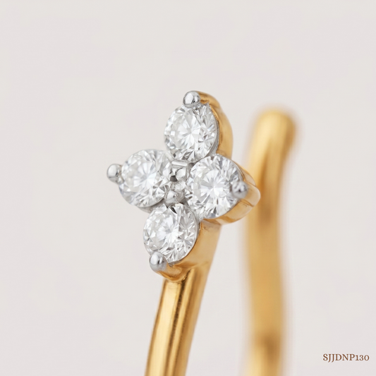 SJJDNP130 | Petite Blossom Diamond Floral Nose Pin