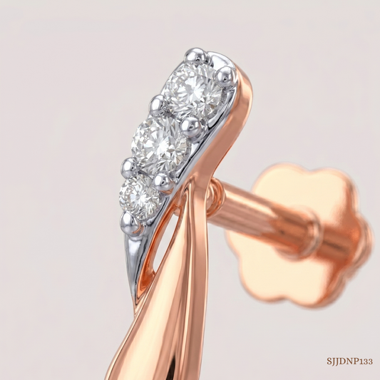 SJJDNP133 | Sleek Sparkle Diamond Contemporary Nose Pin