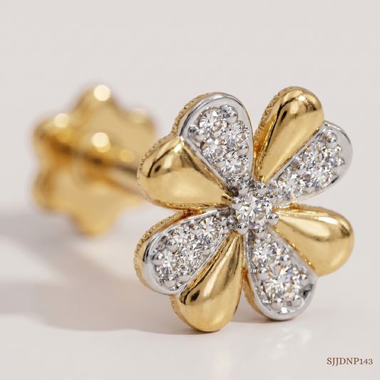 SJJDNP143 | Sweet Bloom Diamond Floral Nose Pin