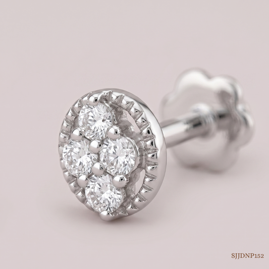 SJJDNP152 | Bloom Cluster Diamond Floral Nose Pin
