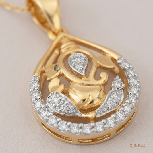 SJJDP112 | Divine Ganesh Diamond Spiritual Pendant