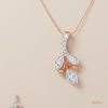 SJJDP113 | Enchanted Leaf Diamond Pendant Earrings Set