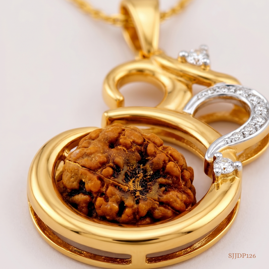 SJJDP126 | Auspicious Rudraksha Diamond Spiritual Pendant