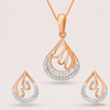 SJJDP128 | Majestic Teardrop Diamond Pendant Earrings Set