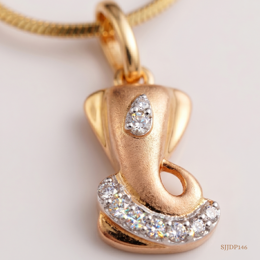 SJJDP146 | Jai Ganesh Diamond Devotional Pendant