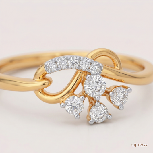 SJJDR122 | Leaf Crest Diamond Designer Ring