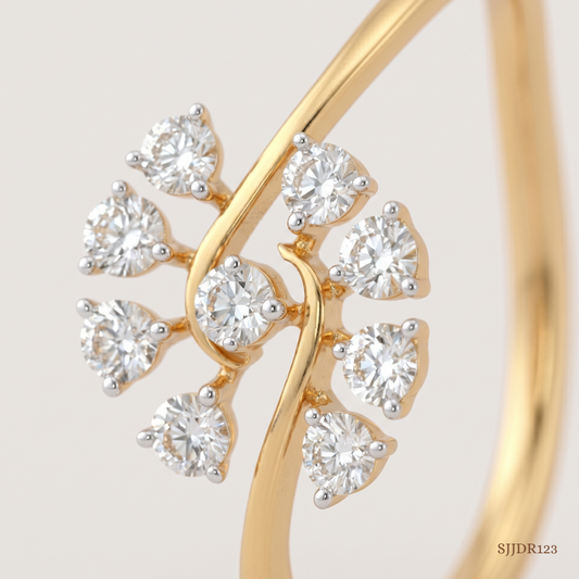 SJJDR123 | Petal Orbit Diamond Floral Ring