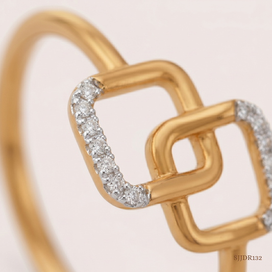SJJDR132 | Linked Square Diamond Contemporary Ring