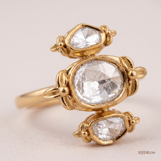 SJJDR139 | Vintage Aura Gold Statement Ring