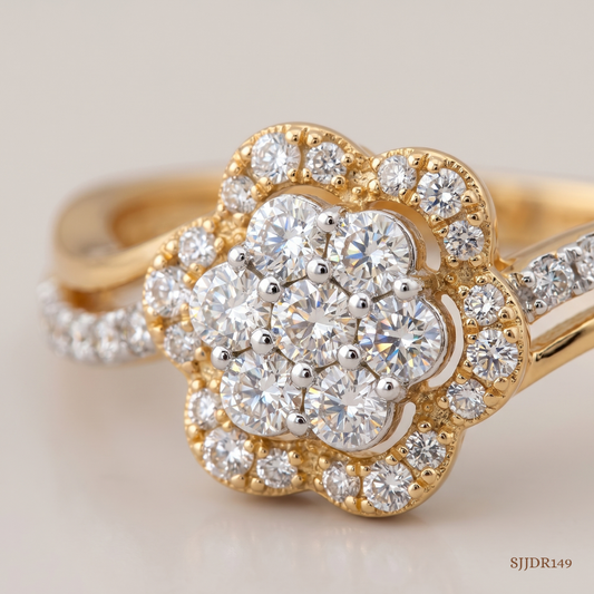 SJJDR149 | Dazzling Blossom Diamond Floral Ring