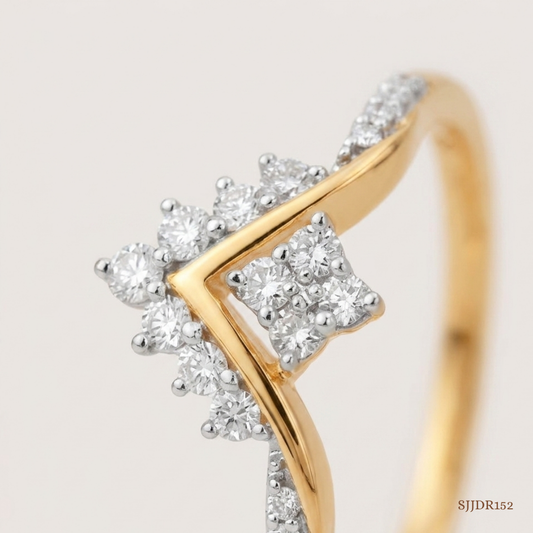 SJJDR152 | Chevron Crown Diamond Statement Ring