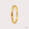SJJGB126 | Gilded Blossoms Floral Designer Gold Bangle for Women