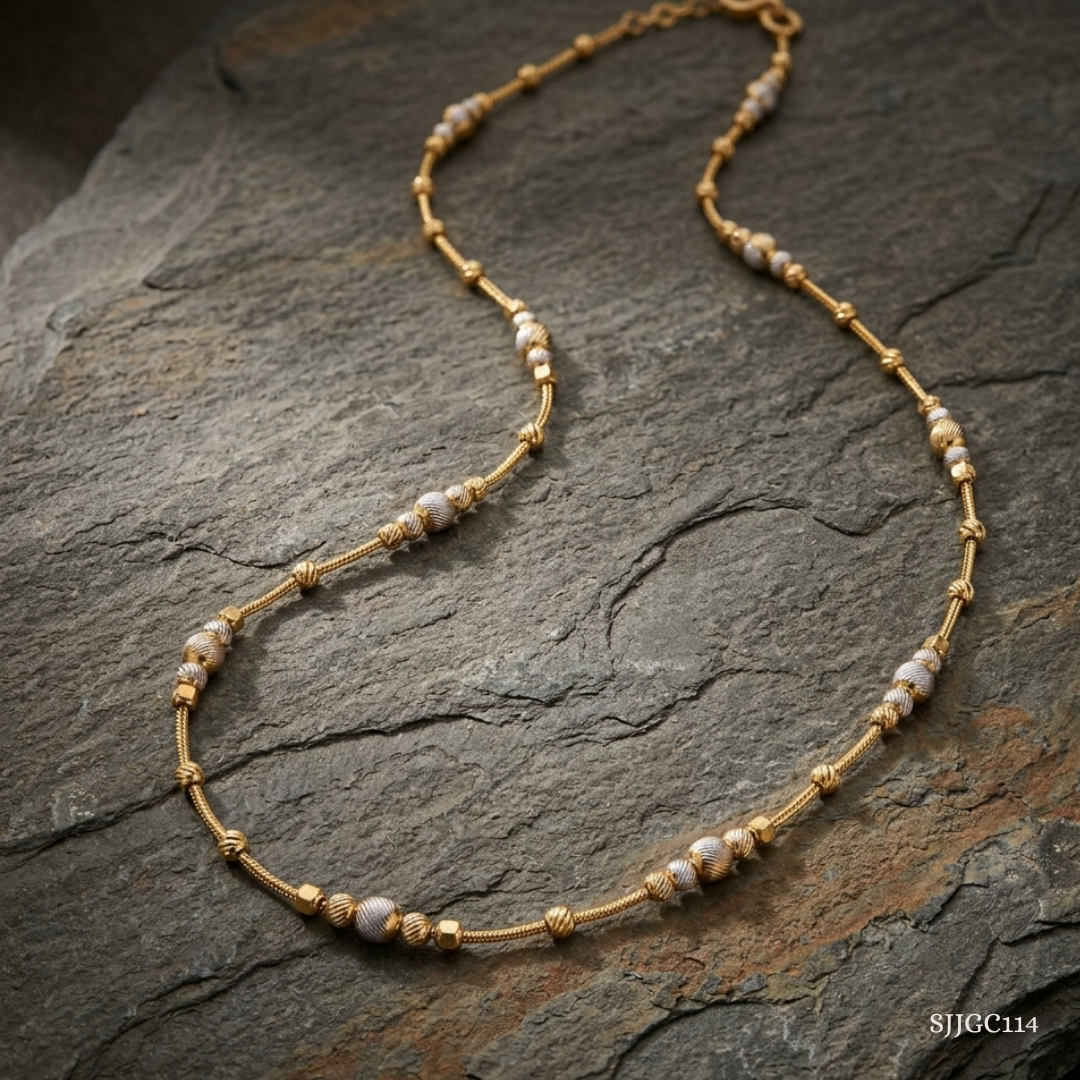 SJJGC114 | Spheres Charm Dual Tone Gold Chain