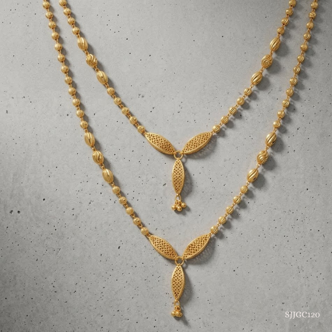 SJJGC120 | Lattice Muse Rose Gold Lariat Chain Set