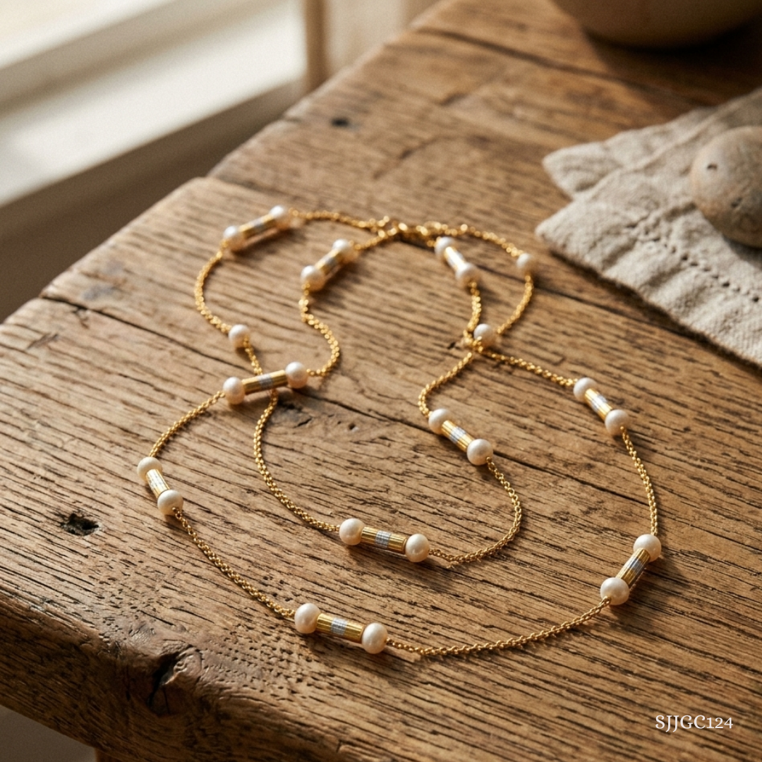 SJJGC124 | Radiant Rhythm Broad Link Gold Chain