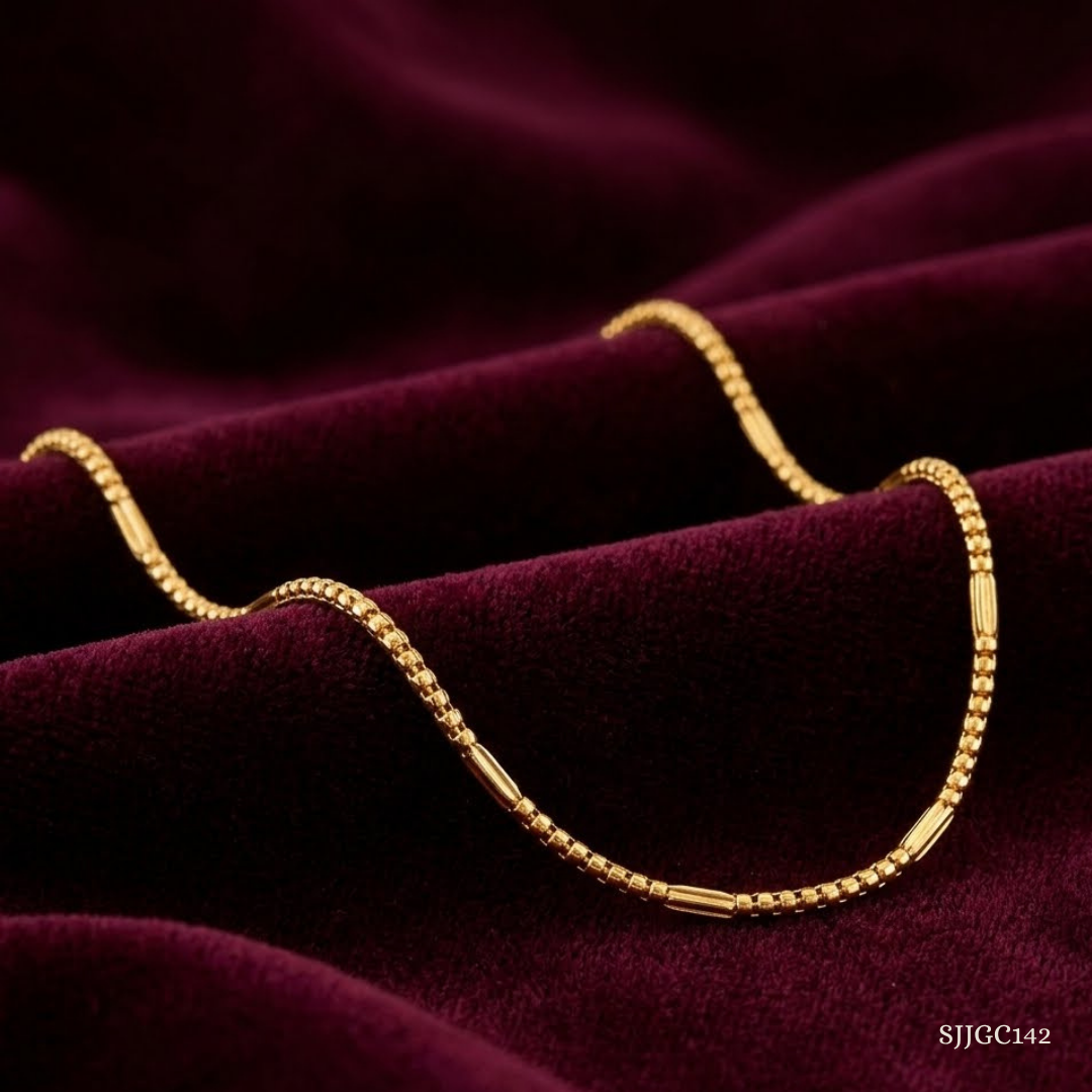 SJJGC142 | Swirl Link Diamond Cut Gold Chain