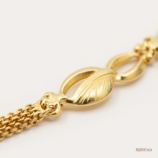 SJJGC153 | Stylish Radiant Hybrid Link Gold Chain