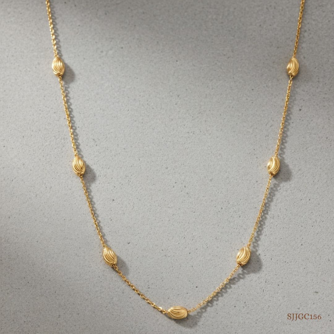 SJJGC156 | Radiant Rhythm Textured Gold Chain