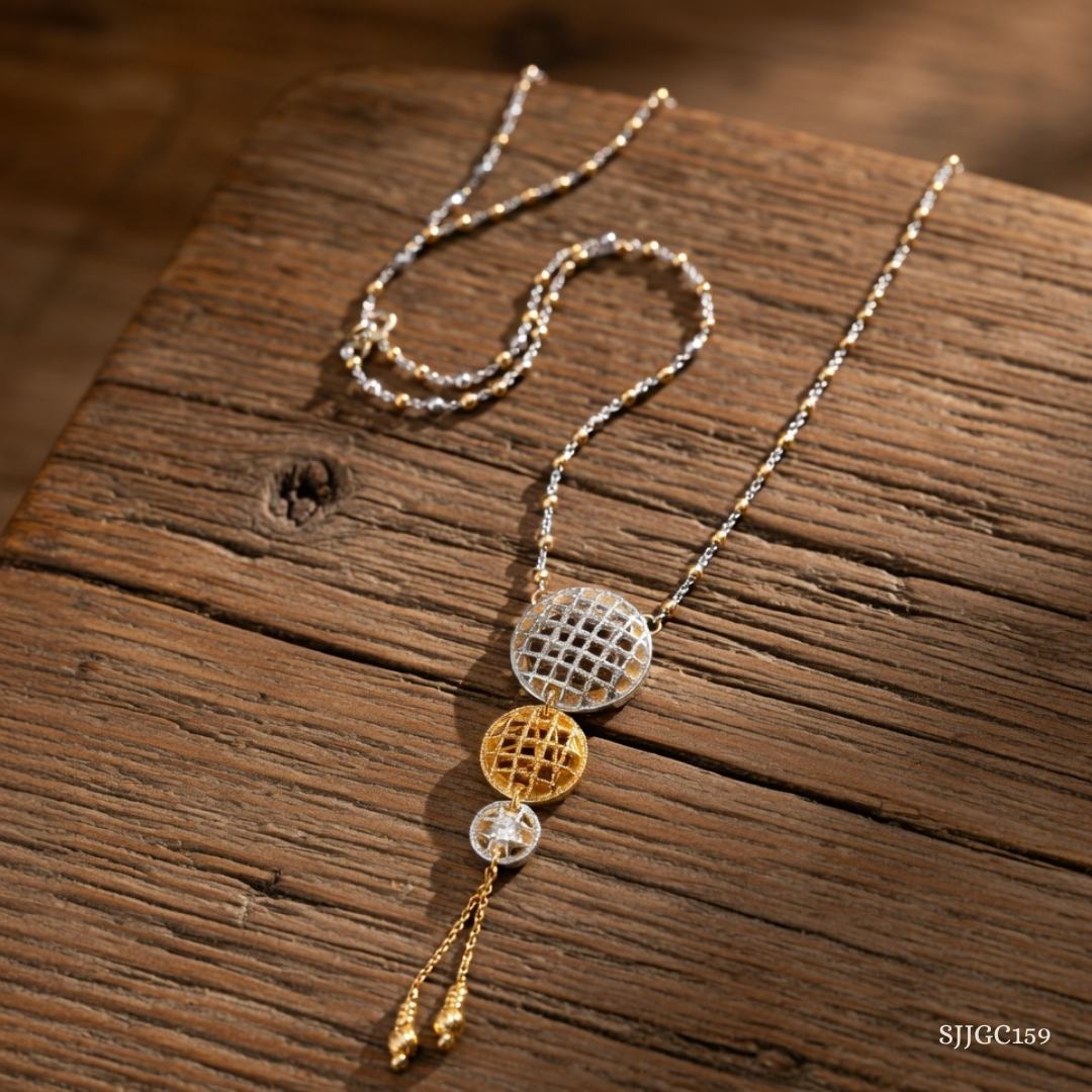 SJJGC159 | Minimalist Geometric Cylinder Gold Chain