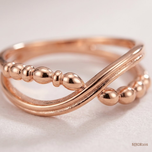 SJJGR105 | Sphere Chic Contemporary Gold Finger Ring with Sleek Polished Finish