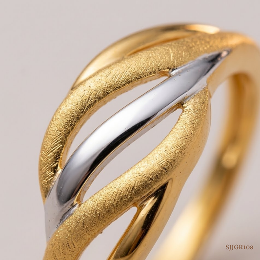 SJJGR108 | Indelible Opulence Luxury Designer Gold Ring for Timeless Elegance