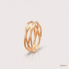 SJJGR112 | Interlace Flow Artistic Gold Ring with Elegant Curved Detailing